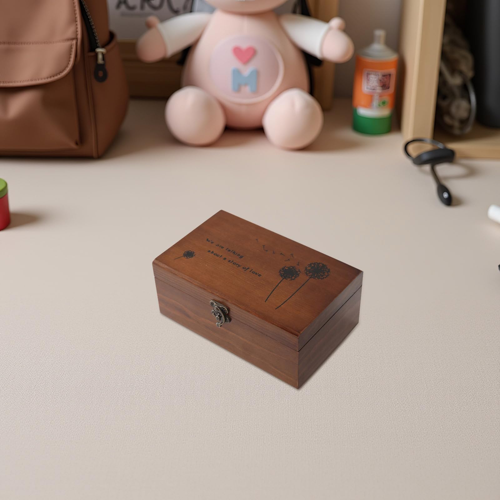 SHINEOFI 2 Piezas Caja de Costura de Madera Vintage para Almacenamiento de Hilos y Agujas con Tapa Diseño Portátil y Resistente para Manualidades y Costura Casa