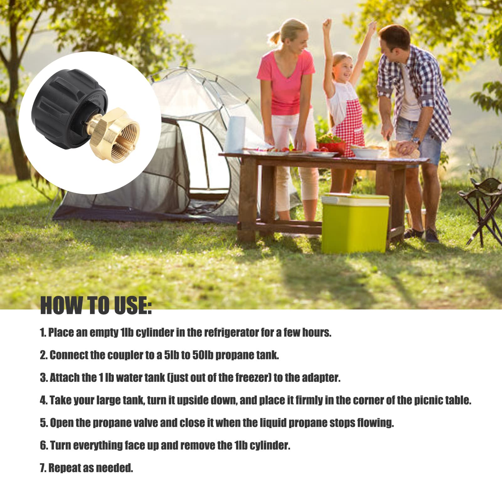 Acheter Lixada – adaptateur de réservoir de Propane, vanne de régulation en laiton massif, réservoir POL de sécurité, converti en QCC1/Type1