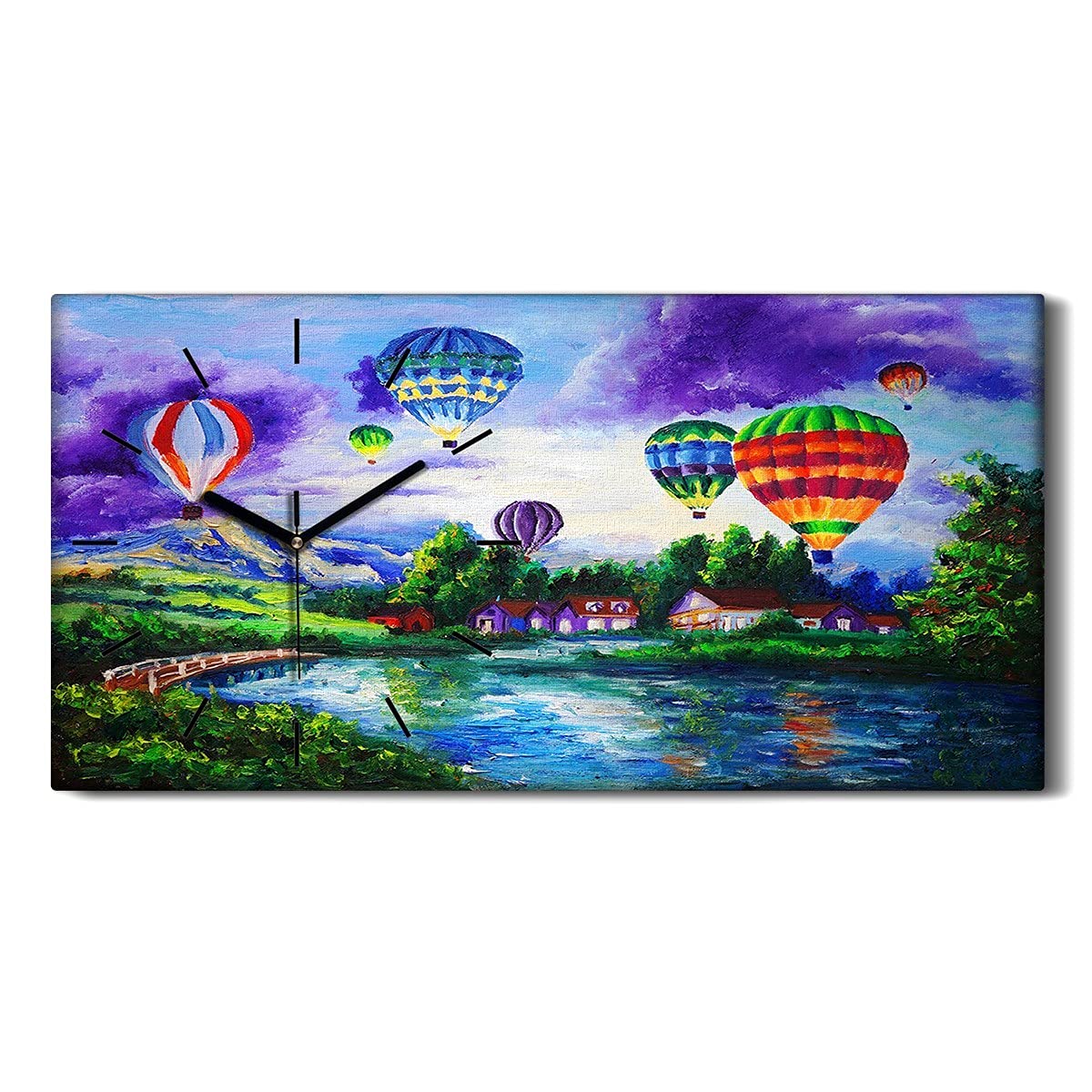 Horloge sur Toile Sans Tic-Tac Salon et Chambre Image Art Mural Muet 60x30