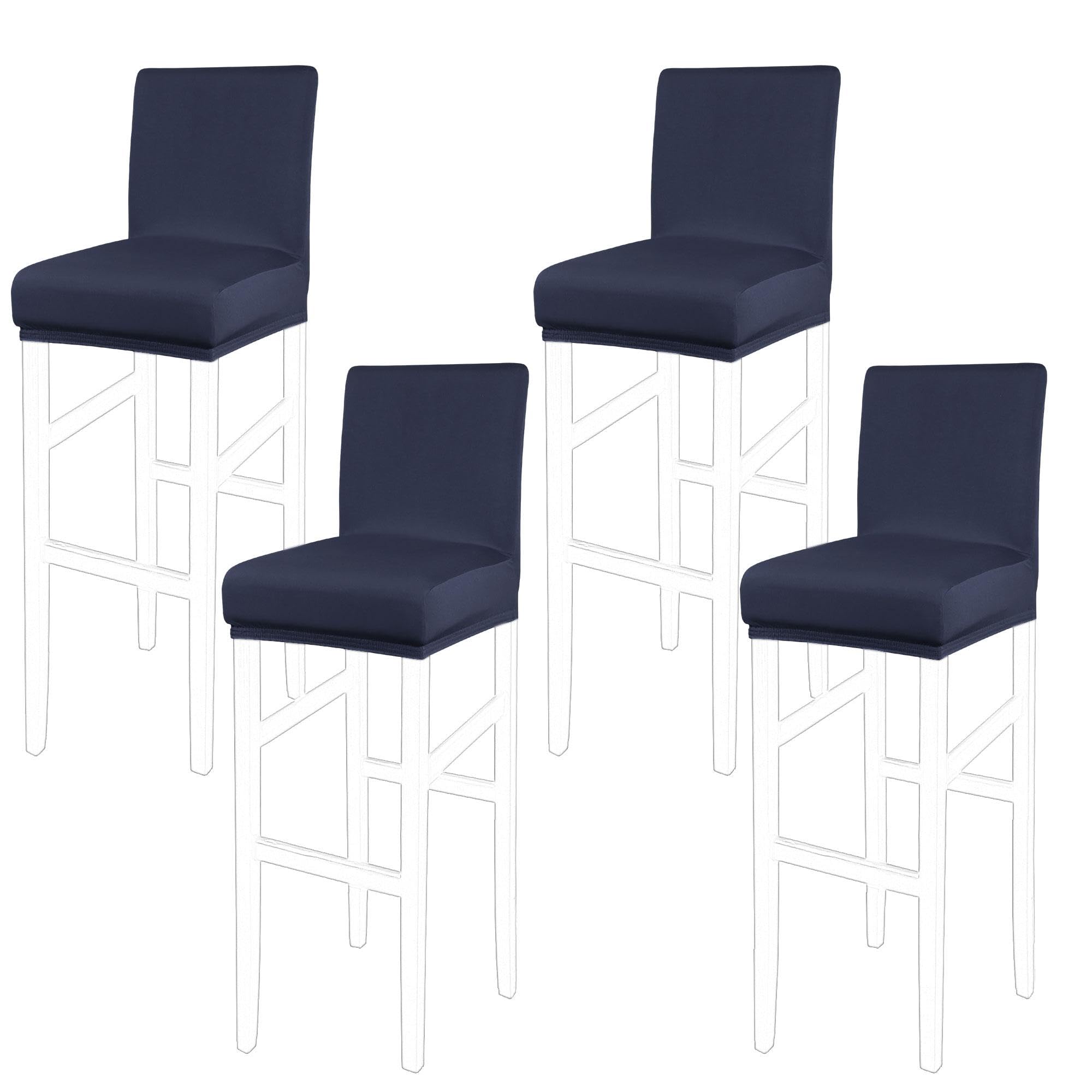 PiccoCasa Juego de 4 Fundas para taburetes de Bar con Parte Inferior elástica, Fundas elásticas y extraíbles para sillas de Comedor para mostrador de Pub, Fundas Protectoras de Elastano para sillas