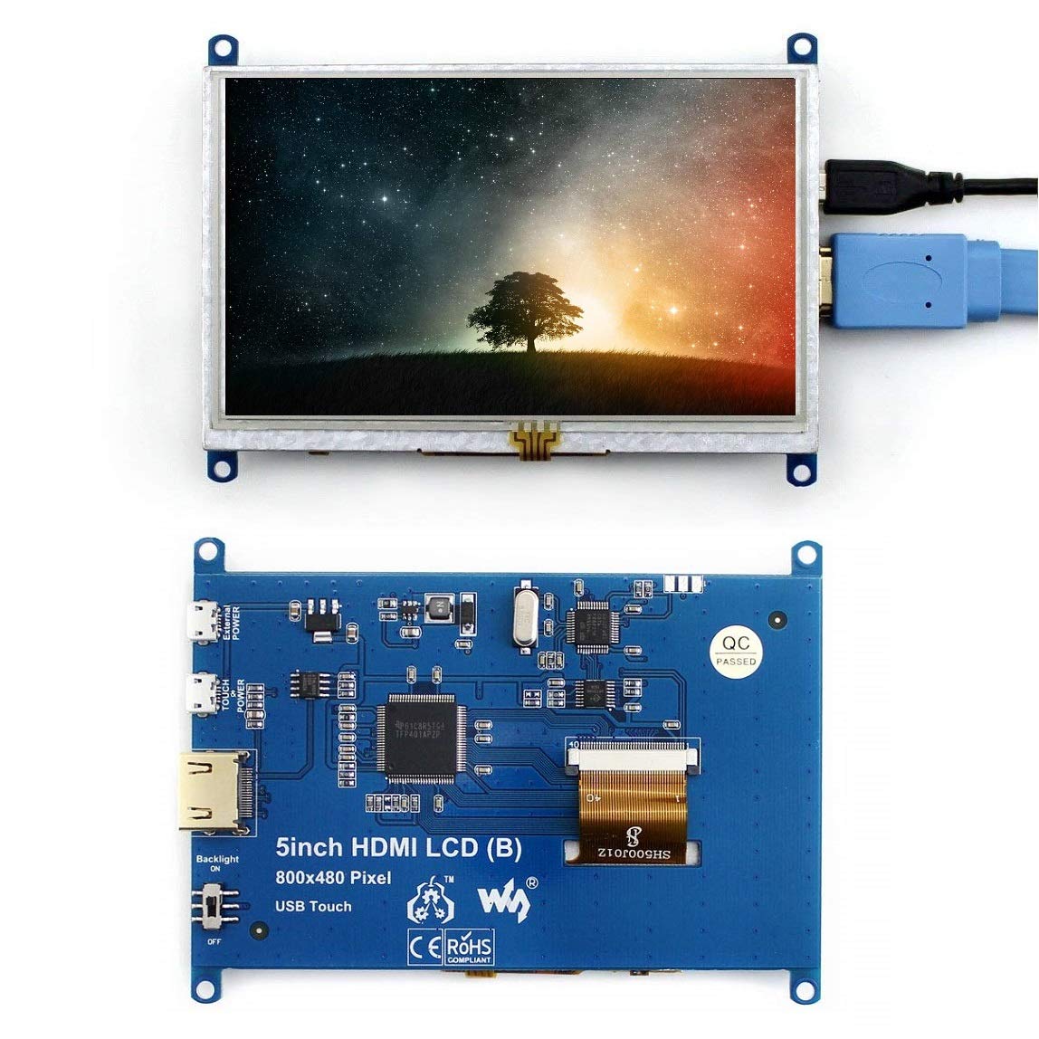 Buy Waveshare 5inch 800×480, HDMI Capacitive Touch Screen LCD (H - View #3