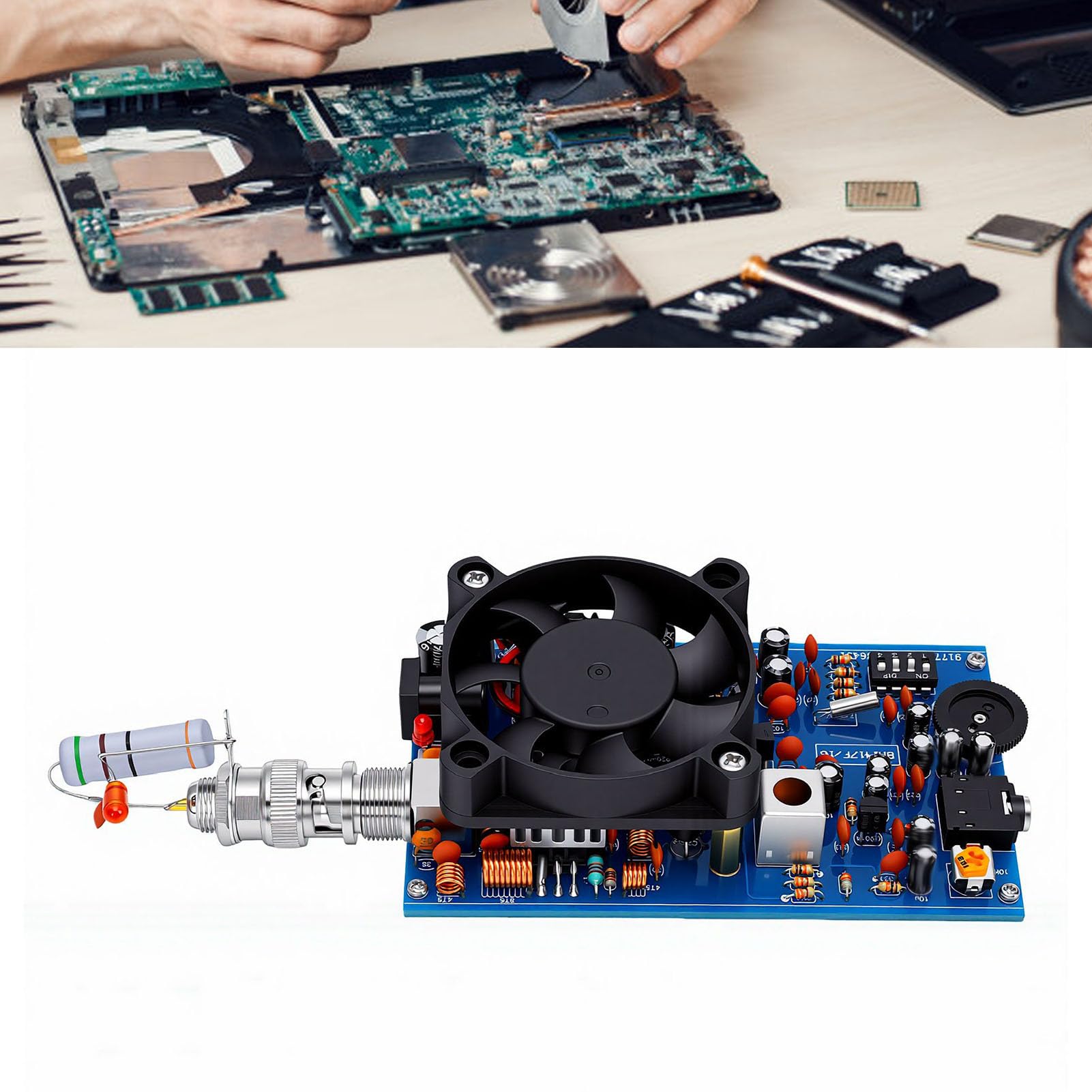 Annadue FM-Stereo-Sender, Analoger Chip, 6 Bis 12 V Spannungsversorgung, Fernübertragung, Stereo-Sound-Sender für Radio-Enthusiasten, Studenten-Radio-Lernen