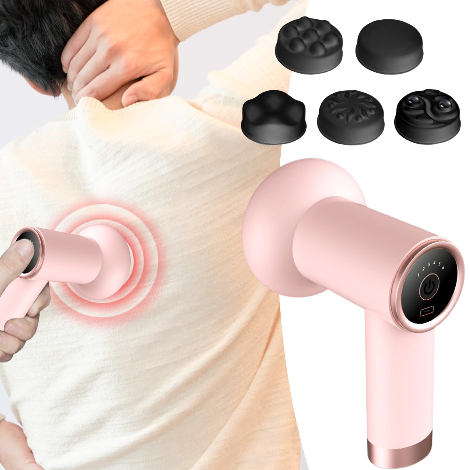 Masajeador de vientre para eliminar grasa, masajeador de abdomen, rodillo de mano con 5 cabezales para esculpir el cuello abdominal, espalda, muslos, vientre