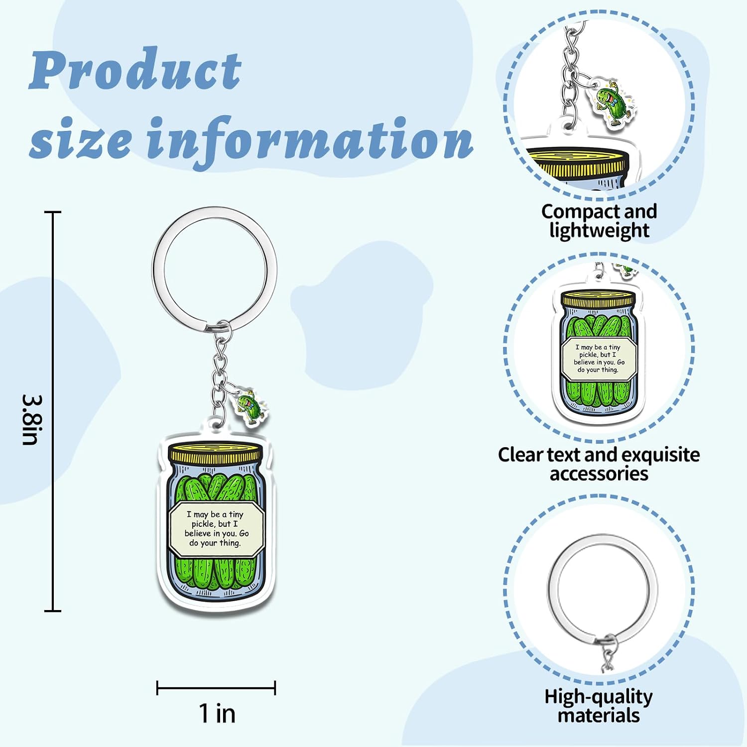 Emotional Support Pickle Keychains Inspirational Pickle Keychains Appreciation Gifts for Teen Girls Boys Pickles Accessories Stuff For Lovers Birthday Christmas Inspirational Gifts For Men Friends