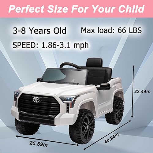 Miniatura 4 de Coches para niños de 12 V para conducir, camioneta de vehículos eléctricos para niños, 2.4 G con control remoto para padres, tres velocidades