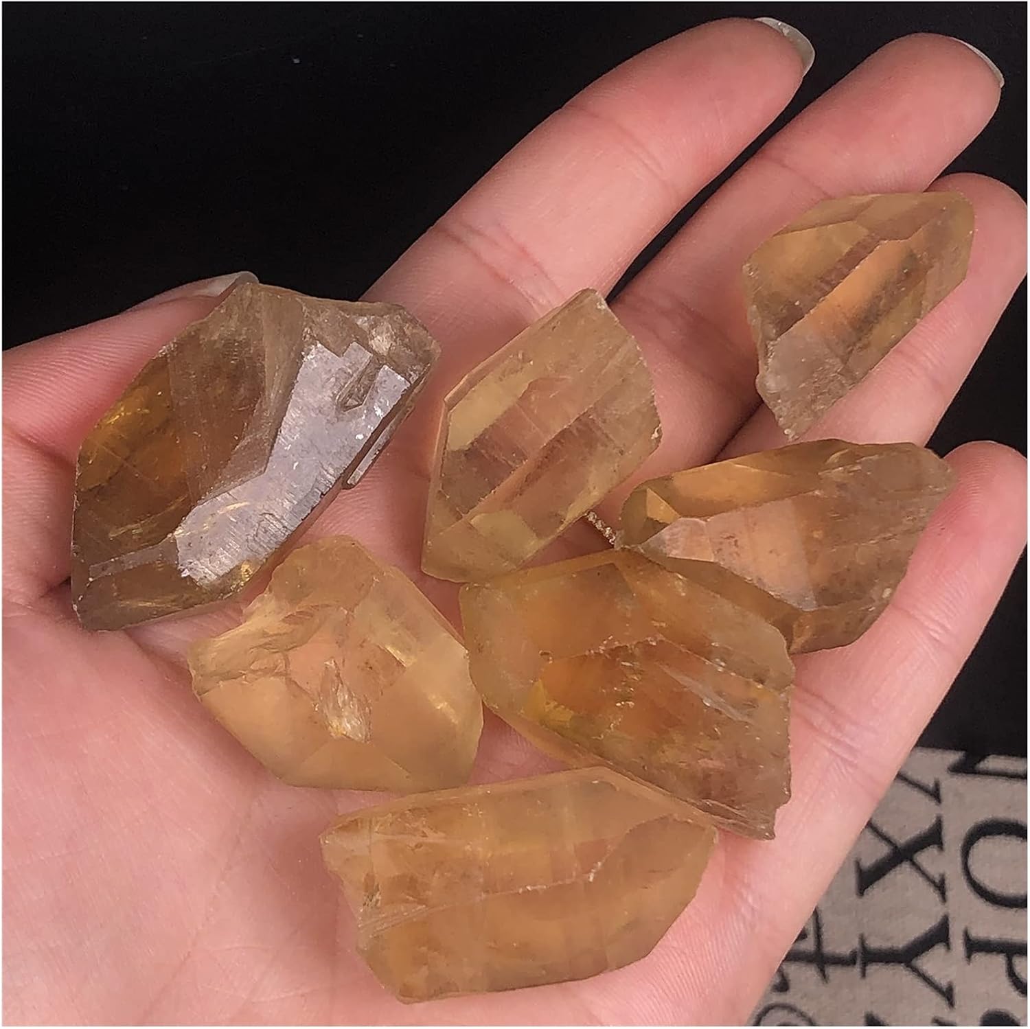 FIDEMM Natural Crystal Rough Natural Citrine Quartz Crystal Stone Raw Gemstone Rough Specimen Minerals Healing Stone Home Decoration (Size : 3 Pieces)