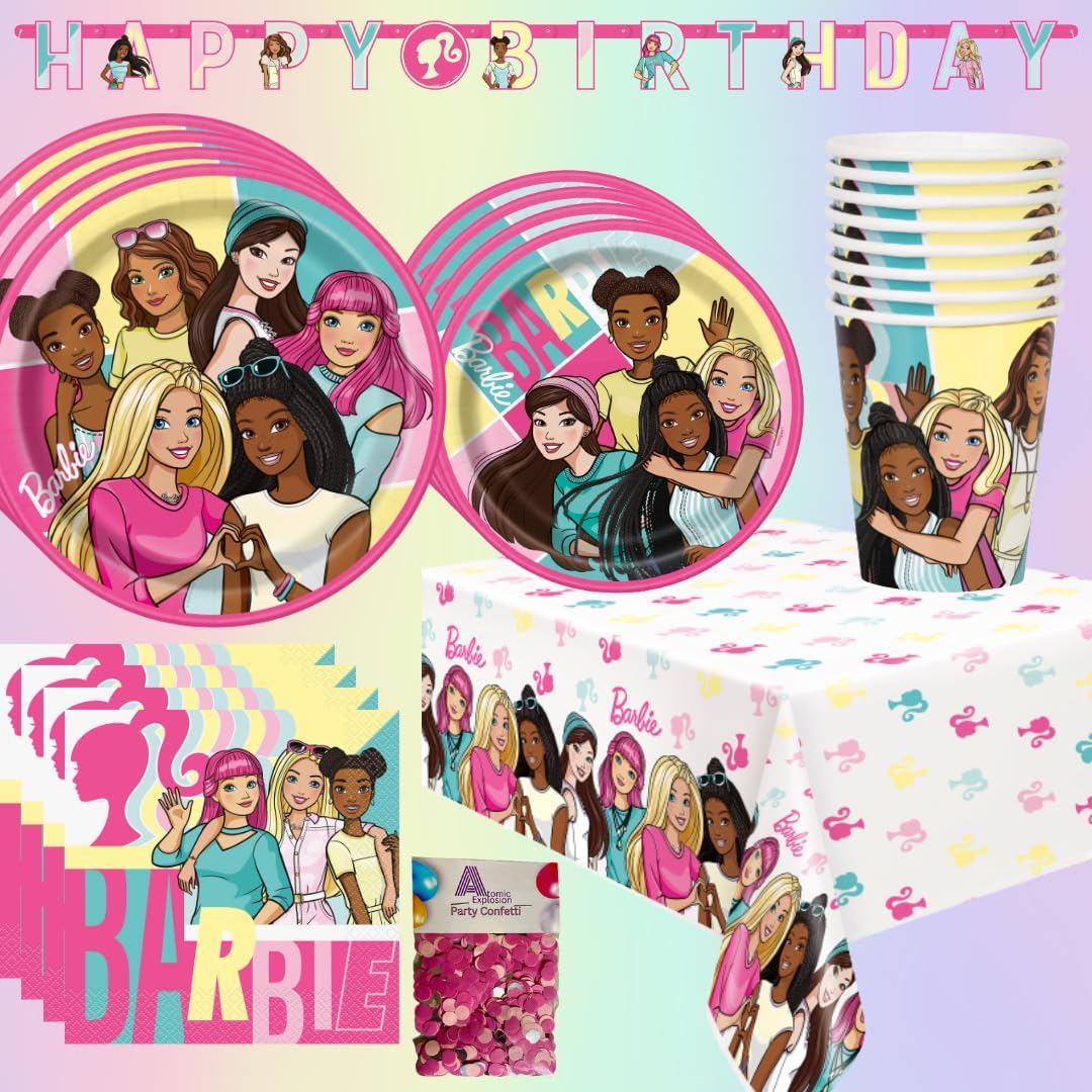 Barbie Birthday Party Supplies including Barbie Party Decorations and Barbie Plates and Tableware for 16 Guests for your Barbie Birthday Party complete with Barbie Party Supplies - Image 9