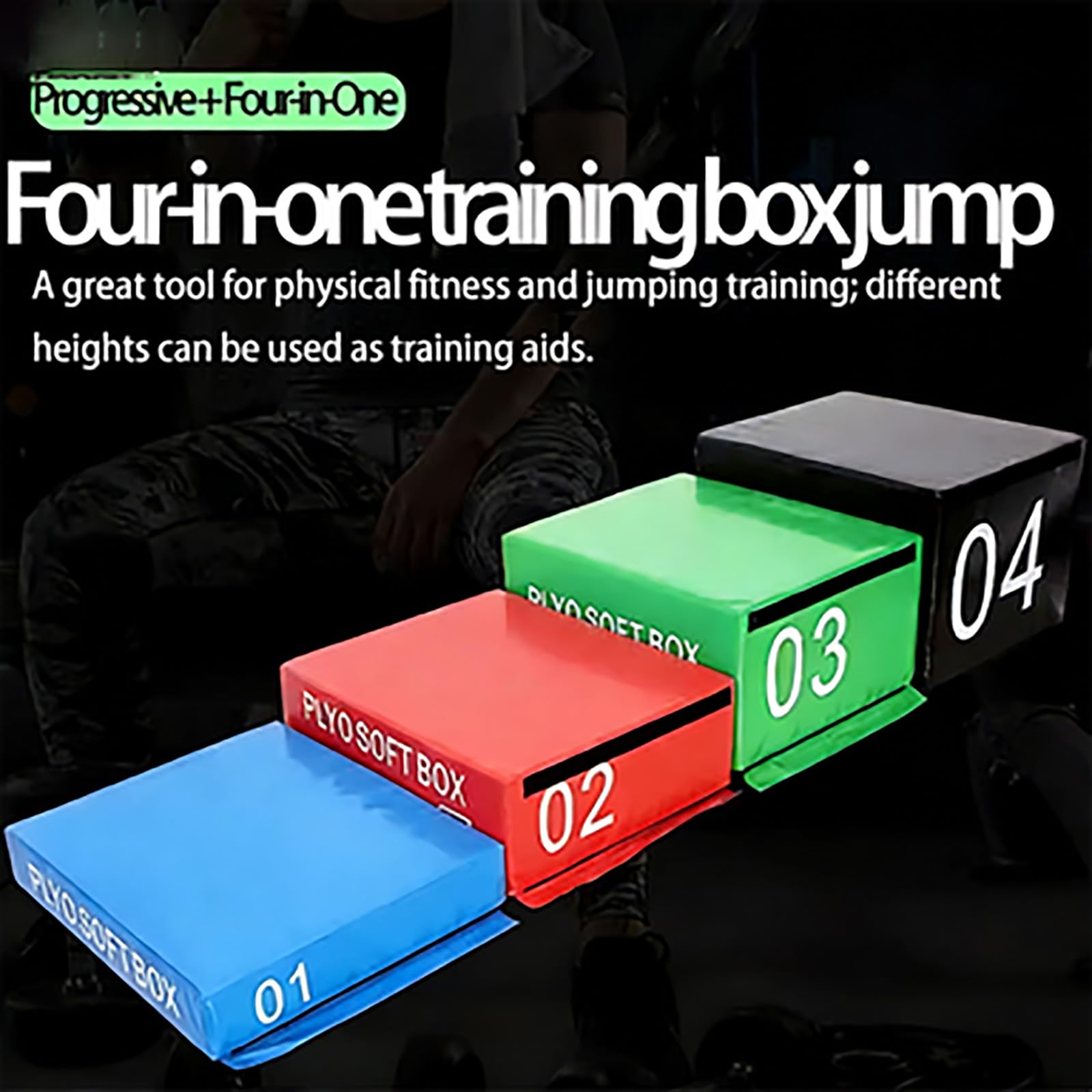HAZEK Soft Plyometric Box 4-in-1 per Adulti — Box da Salto in Schiuma Antiscivolo — Attrezzatura Fitness per Home Gym — Ideale per e Allenamento Pliometrico(Size:（90x55x40cm） 35.4x21.6x15.7in)