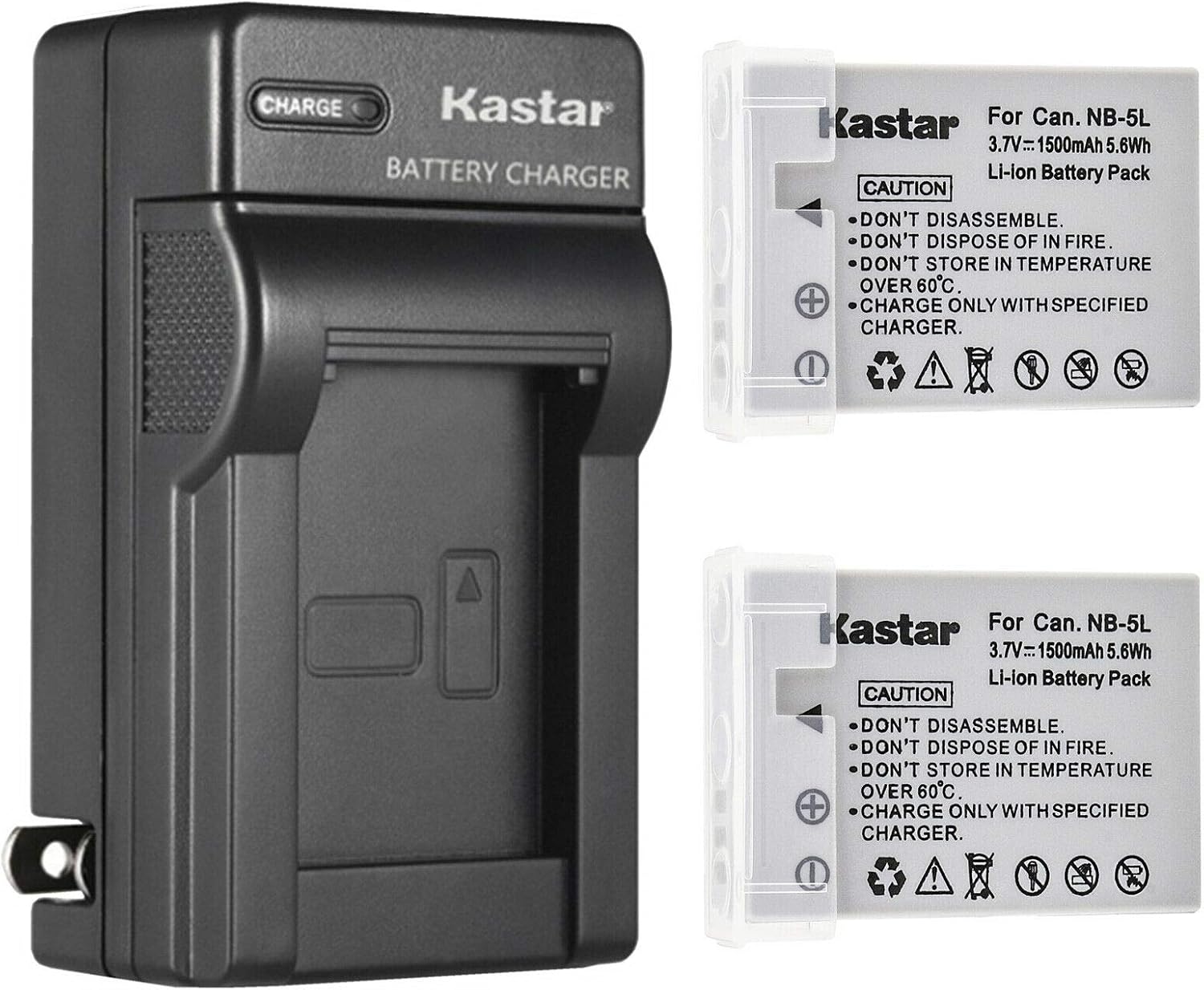 Kastar AC Wall Battery Charger Replacement for Canon NB-5L, NB-5LH, 1135B001 Battery, Canon CB-2LX Charger, Digital IXUS 850, 860 Cameras image 5