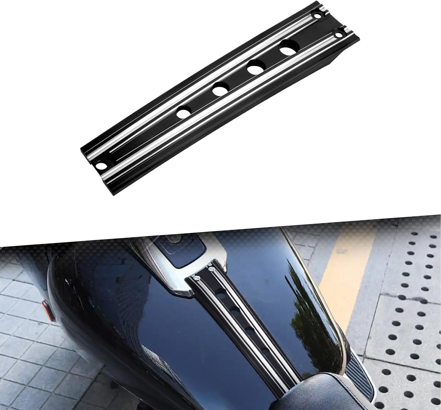 Lower Dash Panel Extension Motorcycle Dash Fuel Console Fit for Harley Softail Fatboy 2018-up (Black)