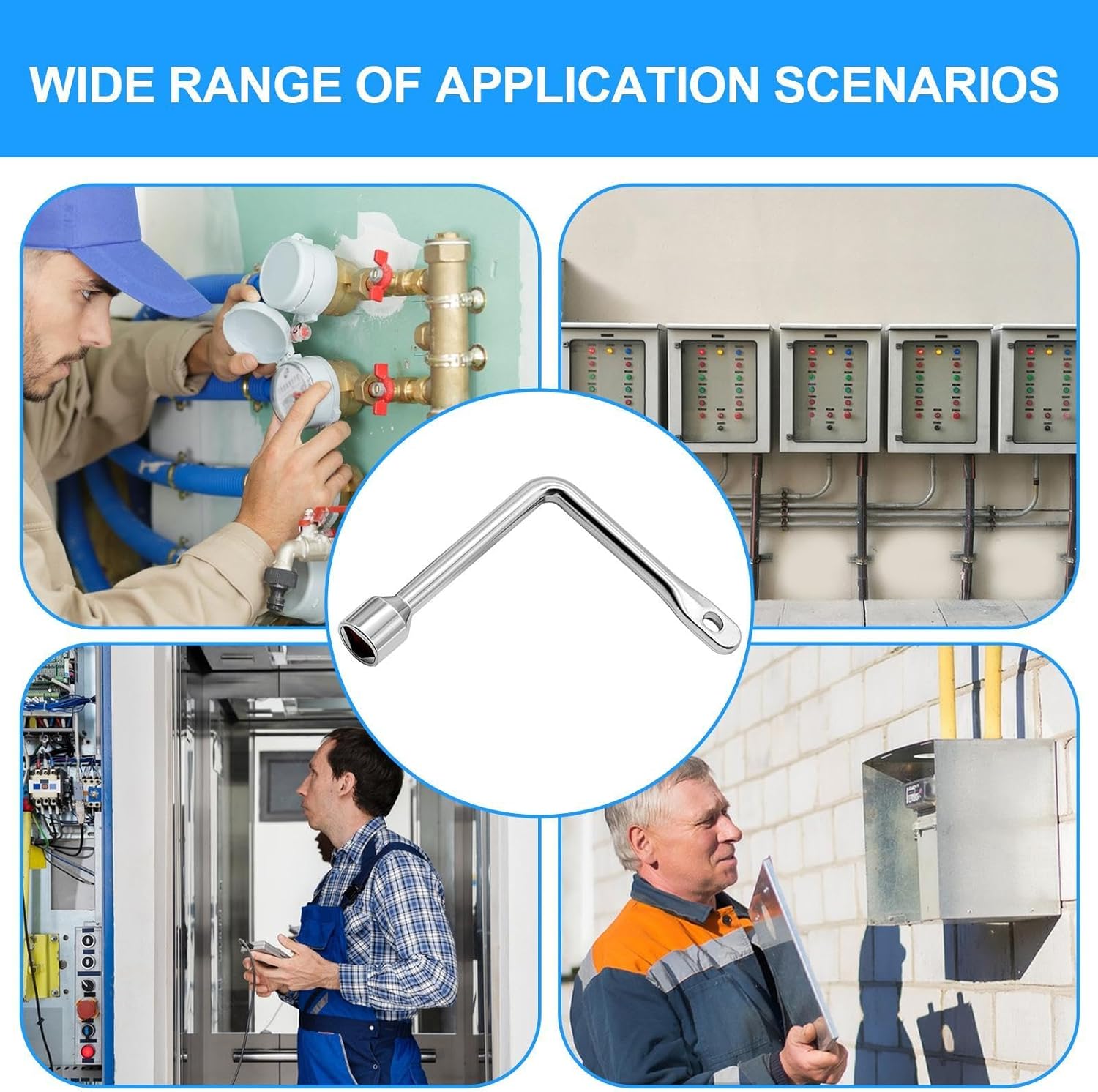 Triangular Head Bolt Wrench - Triangular Screw Wrench Bolts Spanner Key | Electric Elevator Lift Door Lock Key | Triangle Cabinet Spanner Key, L Shaped Angled Triangular Key, Water Meter Key