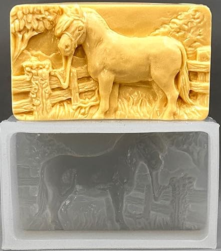 Miniatura 2 de Molde de silicona de caballo para jabón que hace la vela yeso arcilla ganado