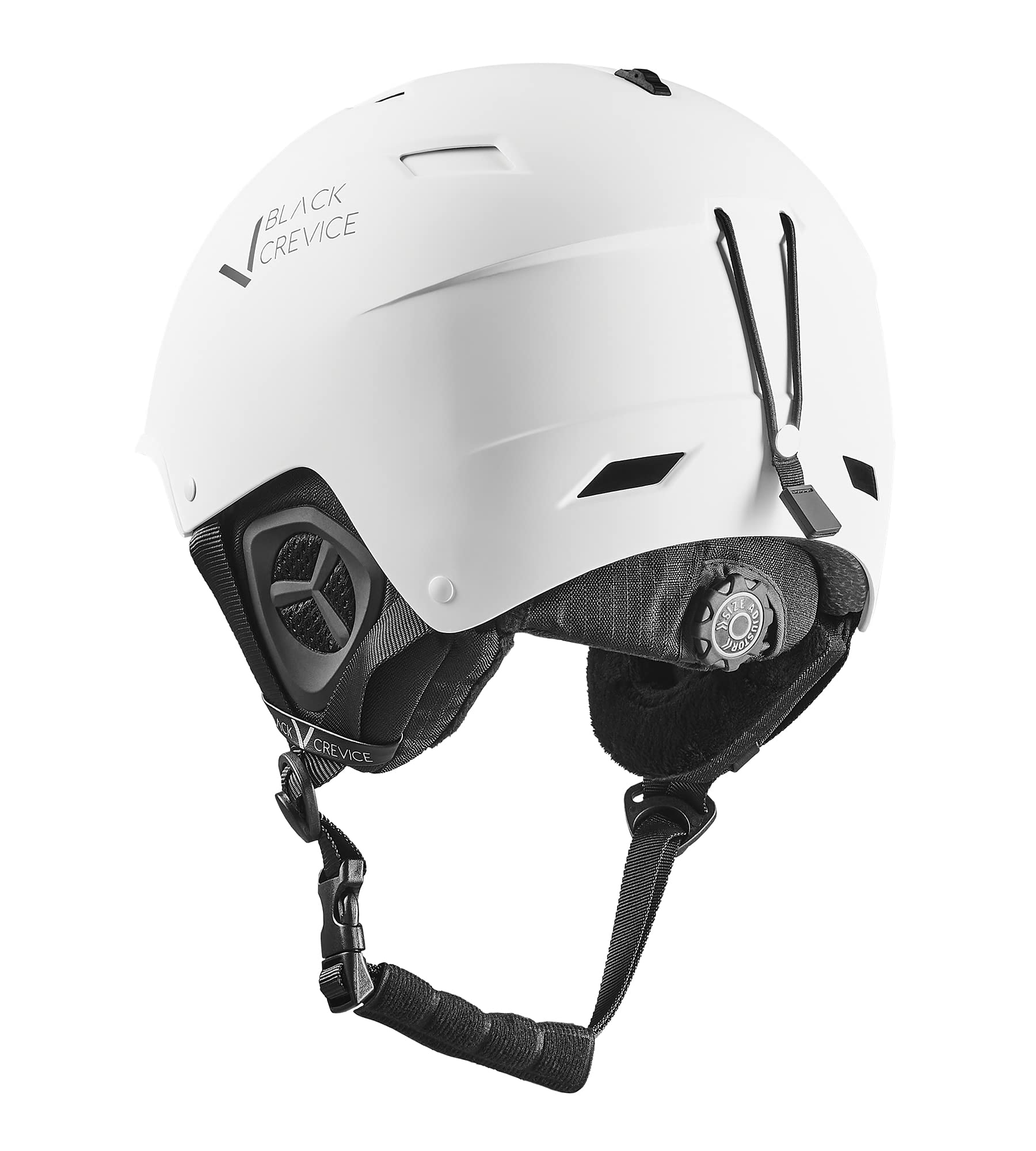 Black Crevice GERLOS I Casco da sci traspirante da uomo e da donna con aperture di ventilazione, casco da sci unisex di alta qualità, casco da sci regolabile con supporto per occhiali da sci