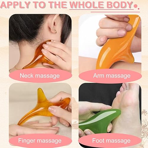 Miniatura 4 de 4 herramientas de masaje de punto gatillo para masaje de tejido profundo y raspado, para alivio del dolor de cuerpo completo, adecuado para hombros,