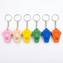 10 Pcs Paw Shape Dog Training Whistles, MultiColor Plastic Pet Recall Whistle with Keychain & Lanyard, Loud Sound Puppy Training Tool for Dog Behavior Training