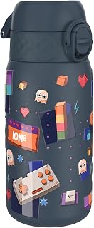 ION8 Kids Steel Bottle, 400ml/13oz, Leak-proof, Easy to Open, Secure Lock, Dishwasher Safe, Reversible Lid, Carrying Handle, Easy to Clean, Durable, Gamer