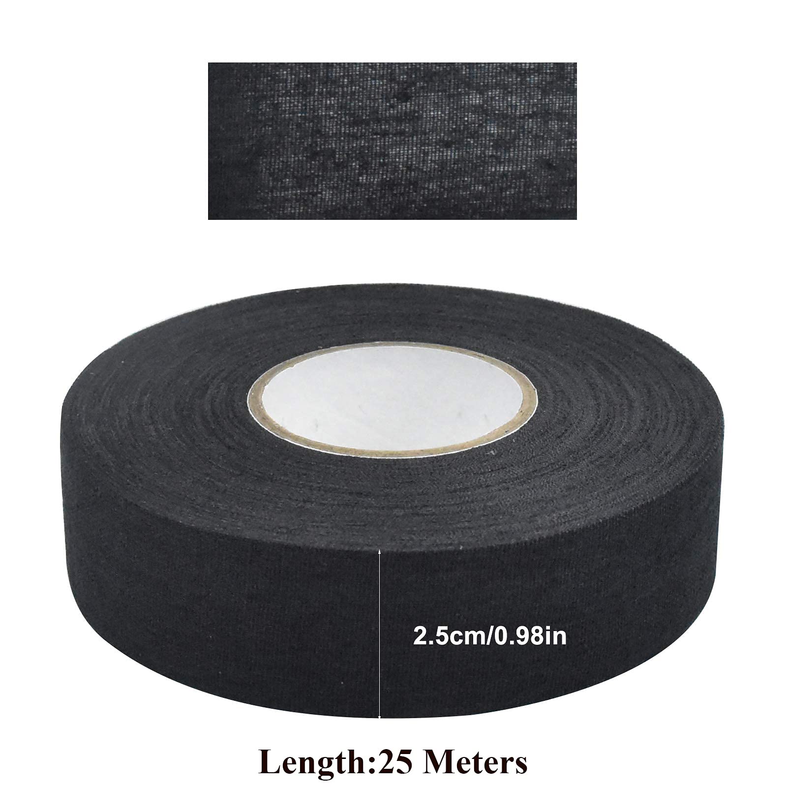 Cinta de Hockey,25 Metros Adhesiva Cinta de Palo de Hockey Antideslizante Cinta de Agarre para Hockey Raqueta de Ping Pong Squash Caña de Pescar Nádminton Negro