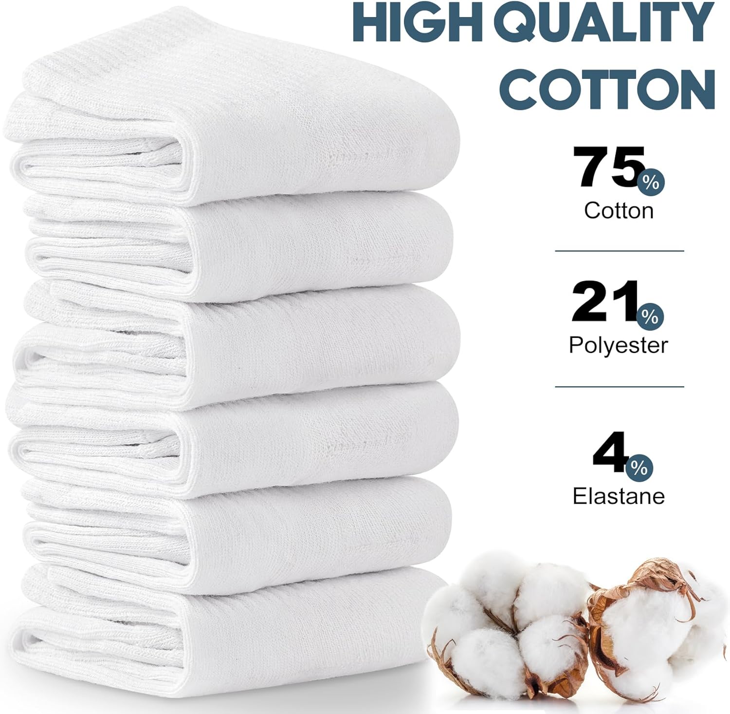 6 Pairs Ankle Socks for Women, Quarter Running Athletic Cushioned Cotton Mini Crew Socks - Image 4