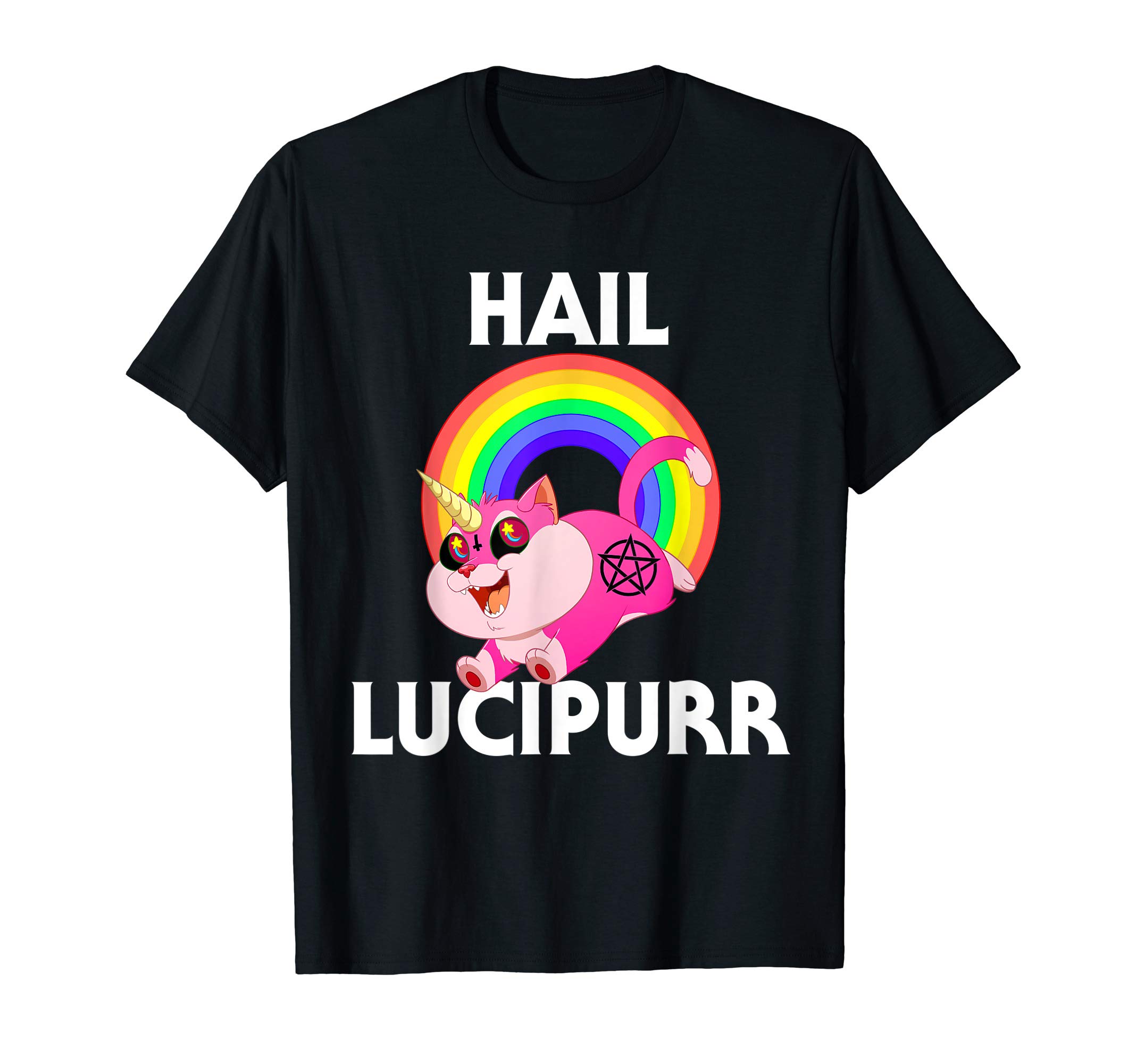 Hail Lucipurr Satan Cat Gift StoreHail Lucipurr, Satan Cat Unicorn Goth Evil 666 Lucifer T-Shirt