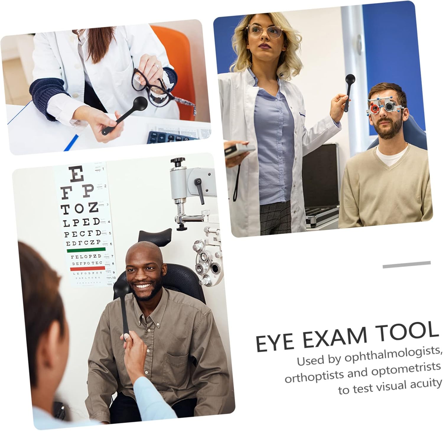 1pc Eye Occluder Spoon Handheld Test Tool for Eyesight Examination Ergonomic Design for Comfortable Use Portable Eye Exam Accessory for Optometrists and Ophthalmologists