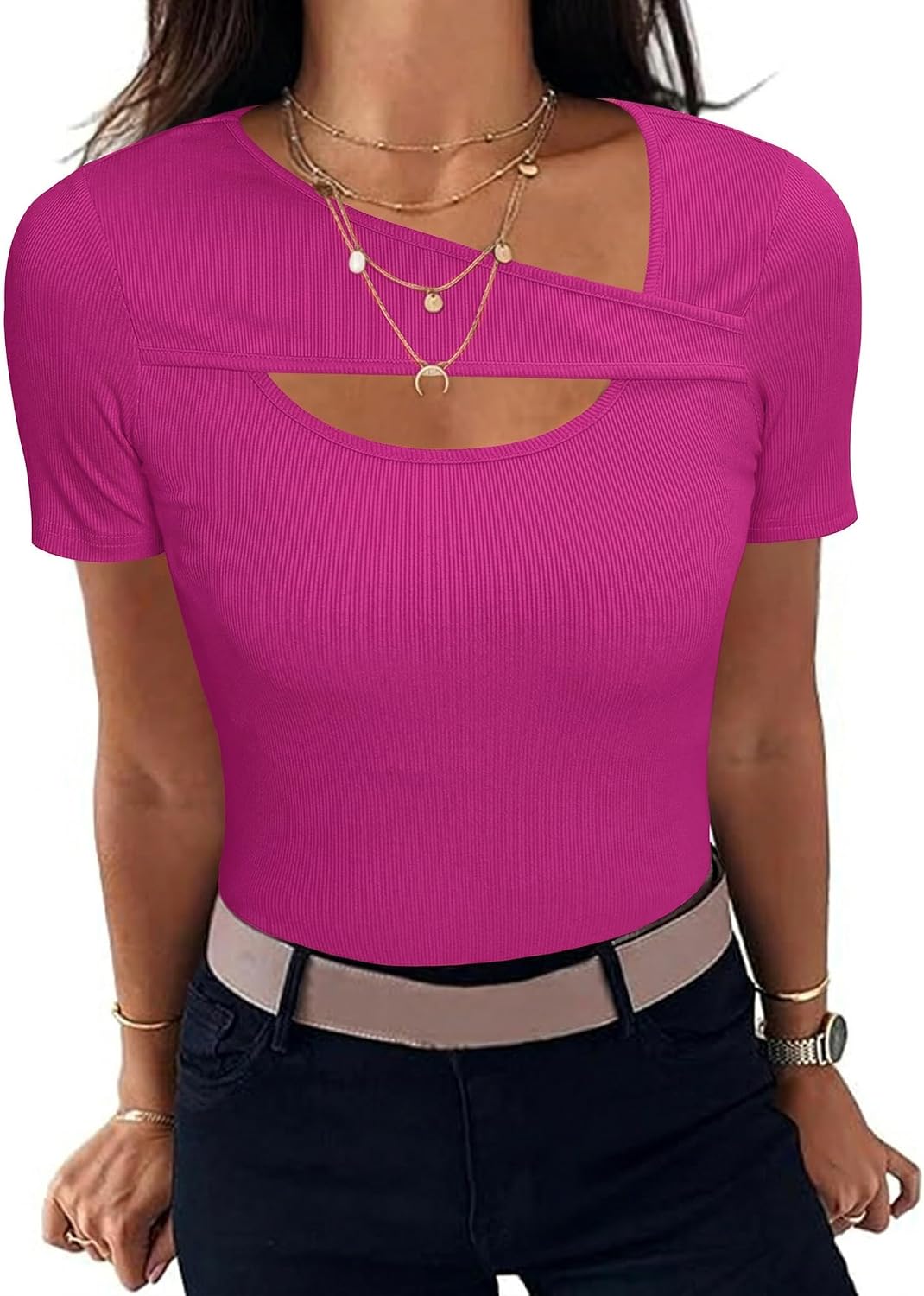 Donna Motivi Top Paillettes Motivi CON PAILLETTES T-shirt con stampa nero