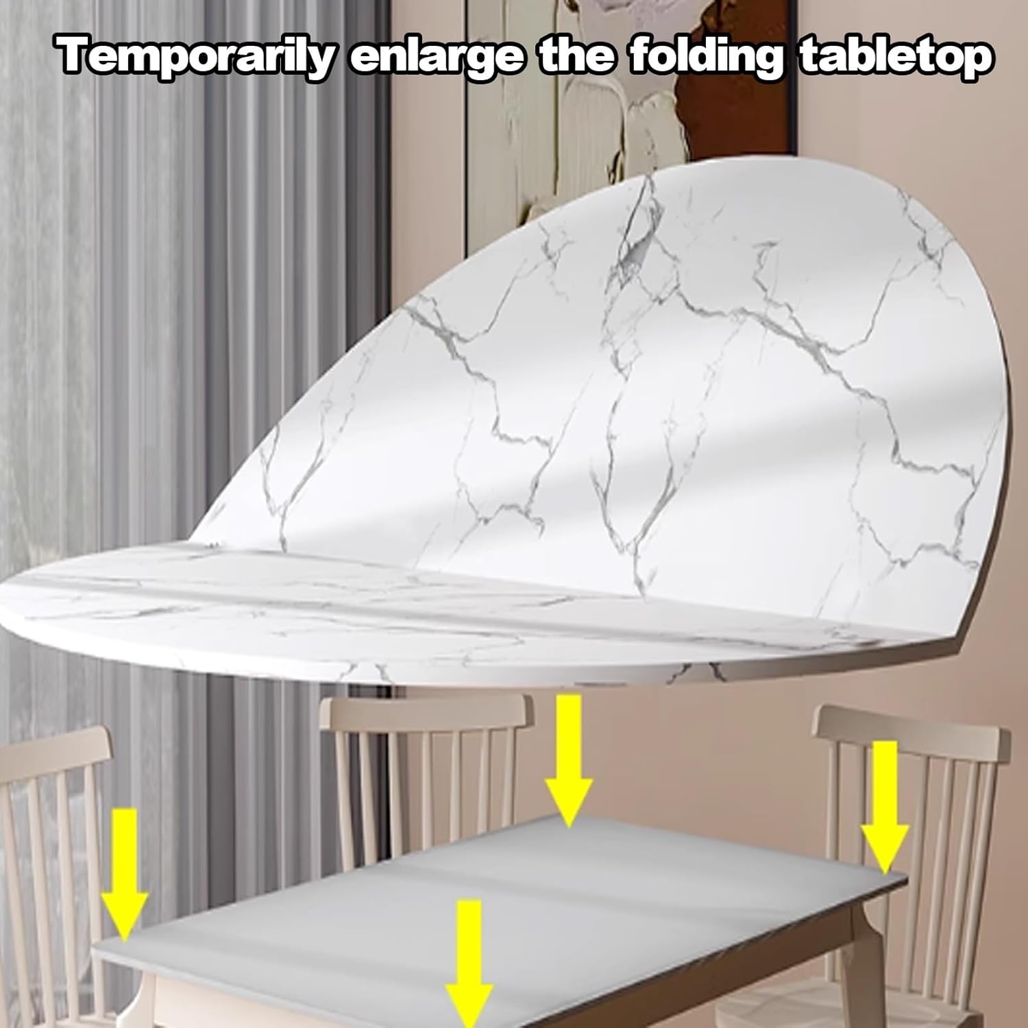 Large Round Foldable Table Top, Round Table Top Extender Foldable, Wood Replace Tabletop Space Saving, Catering Banquet Party Tables No Legs(70cm/27.5in)