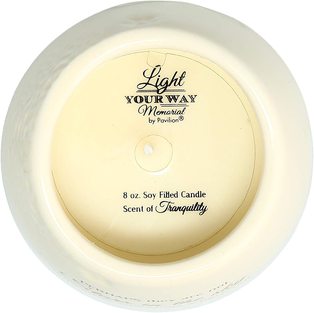 Pavilion 'In Memory, A Bit of Heaven' 19177 - White Ceramic Candle with Soy Wax in a Delicate Floral Scent, Thoughtful Sympathy, Remembrance, and Condolence Gift - 8 Ounces