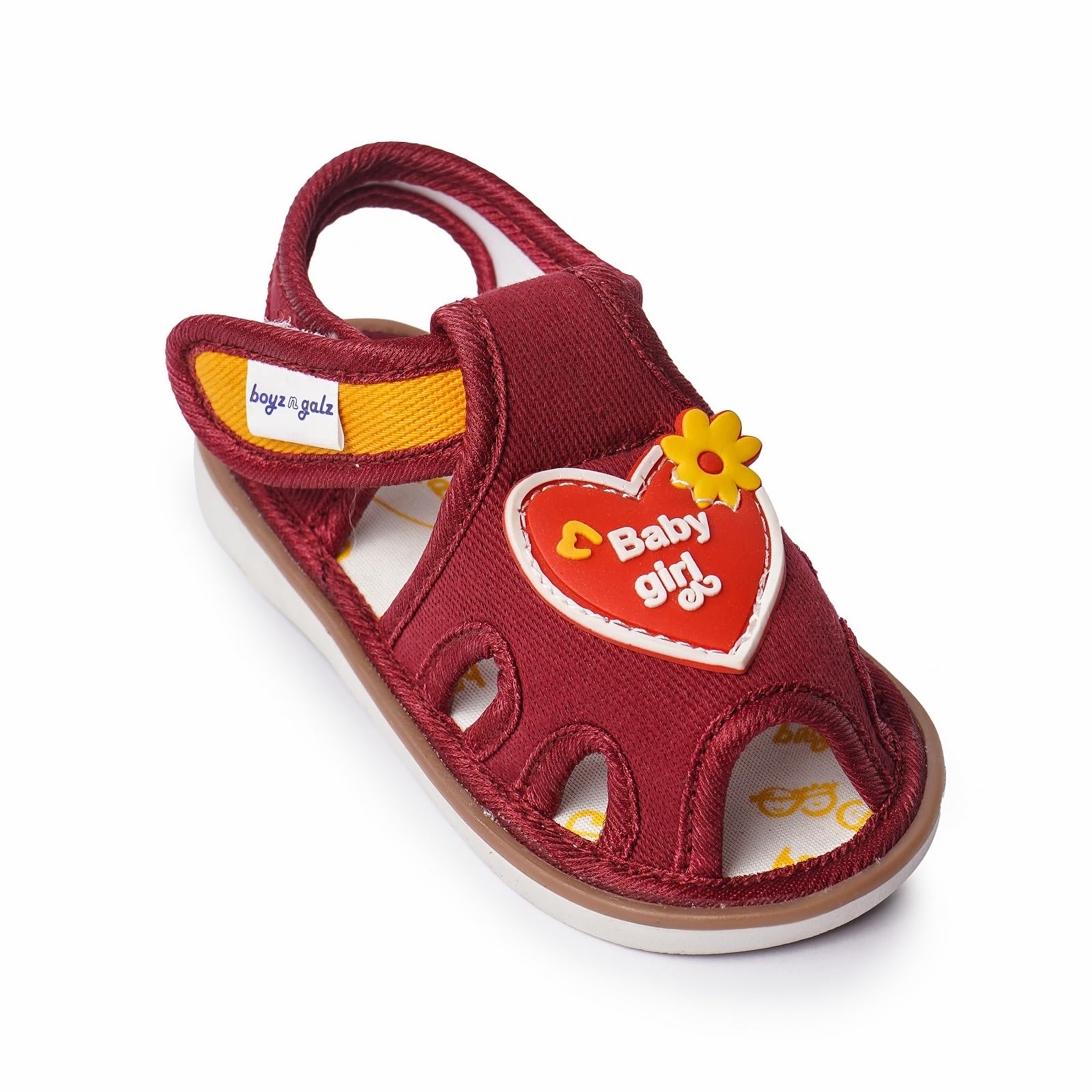 Chu Chu Sound Sandals for Baby Girls | Soft Sole Anti-Slip Toddler Sandals | Lightweight Open Toe Summer Footwear with Velcro Closure | Comfortable Kids Shoes (6–36 Months, Maroon)-image-39