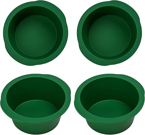 Vimas Moldes redondos de silicona extra gruesos de 4 pulgadas, 4 moldes antiadherentes para hornear para pasteles de capas, pastel de queso, pastel