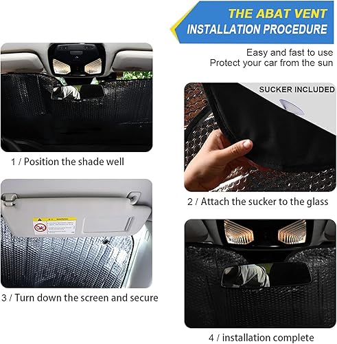 Miniatura 2 de Qilmy Parasol plegable para parabrisas de automóvil, diseño de ojo de gato negro, protector solar UV, 55 x 27.6 pulgadas