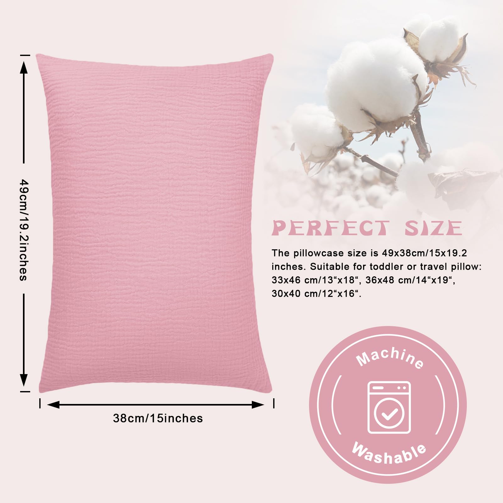 ALVABABY Kinder-Kissenbezüge, 2 Stück, 100% Baumwolle, Passend Für 33x45,7 Cm & 30,5x40,6 Cm