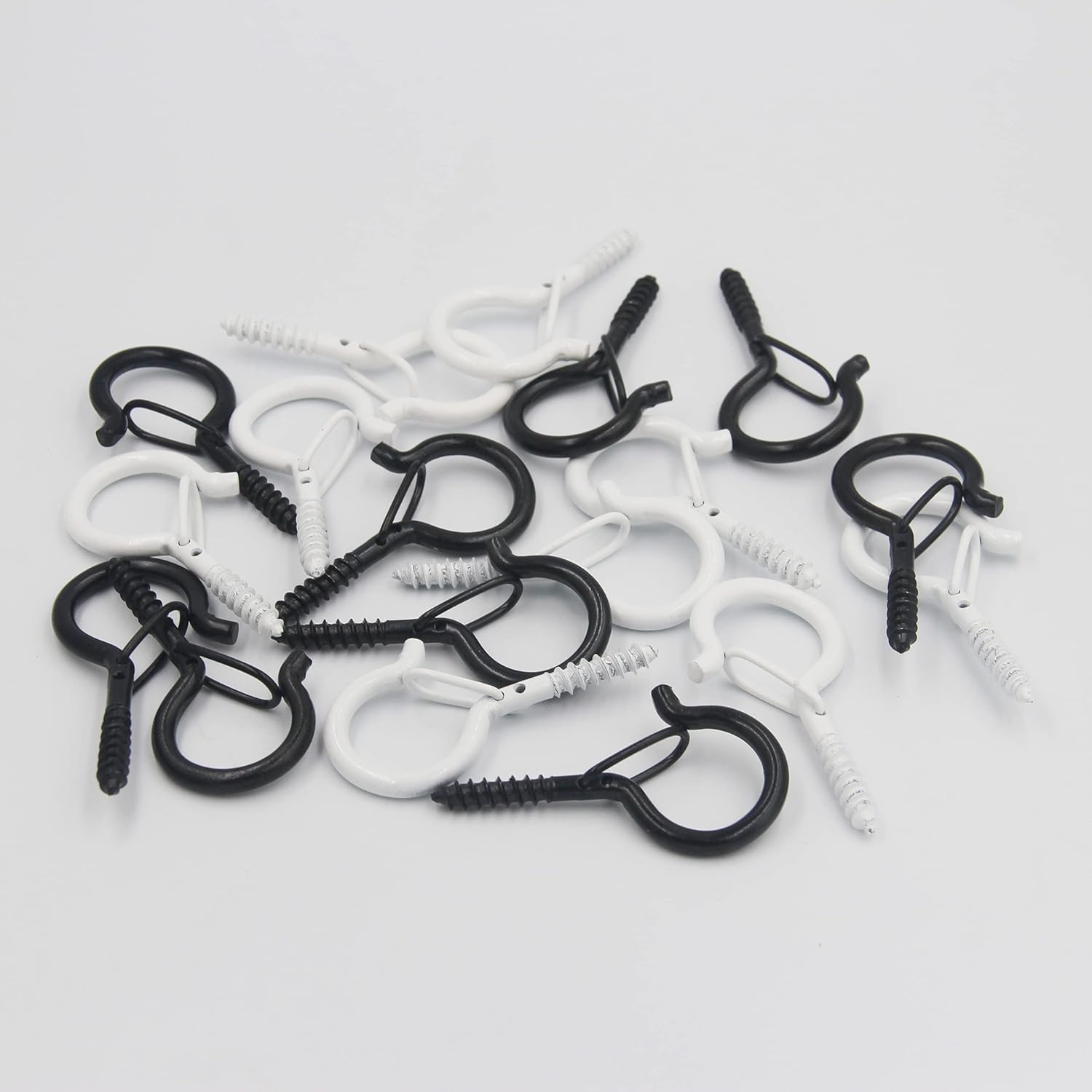 BESTYCHAO 20 Pack Ceiling QHanger Hooks with Safety Buckle, 2.2 Inch Screw Hooks with Plastic