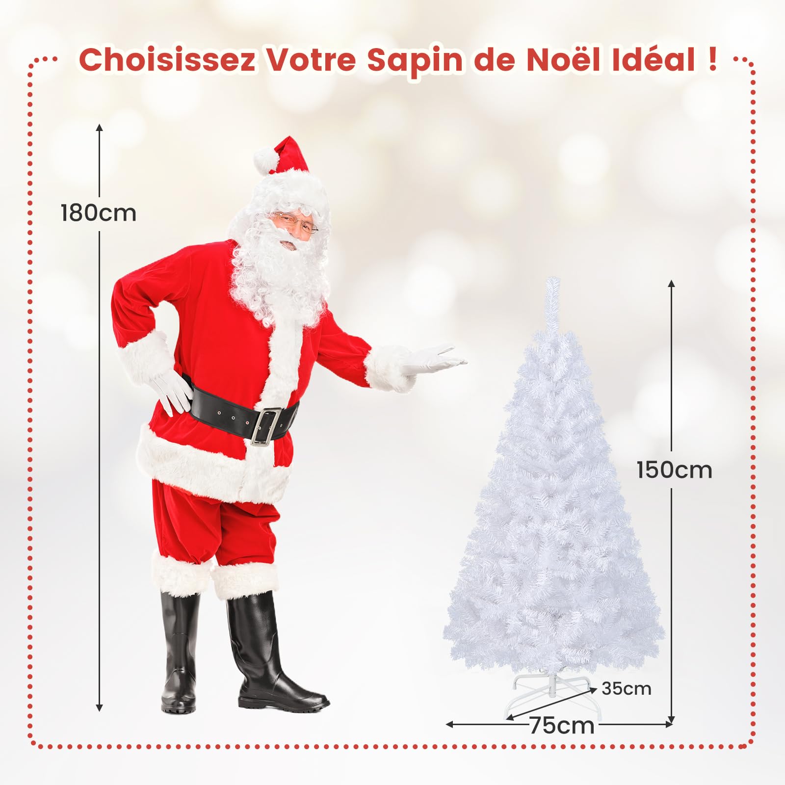 GYMAX Sapin de Noël Artificiel 150 CM, Arbre de Noël avec 170 Branches en PVC, 170 Lumières LED, Étoile Lumineuse, Fibre Optique et 8 Modes d' Éclairage, Décoration de Noël GYMAX Sapin de Noël Artificiel 150 CM, Arbre de Noël avec 170 Branches en PVC, 170 Lumières LED, Étoile Lumineuse, Fibre Optique et 8 Modes d' Éclairage, Décoration de Noël