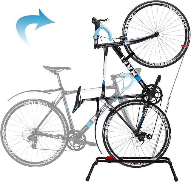 Vertical Upright Bike Floor Stand, Portable and Space Saving Bike Rack- Freestanding Bicycle Floor Stand Rack Outdoor Indoor Bike Storage for 20"-27" Bicycles