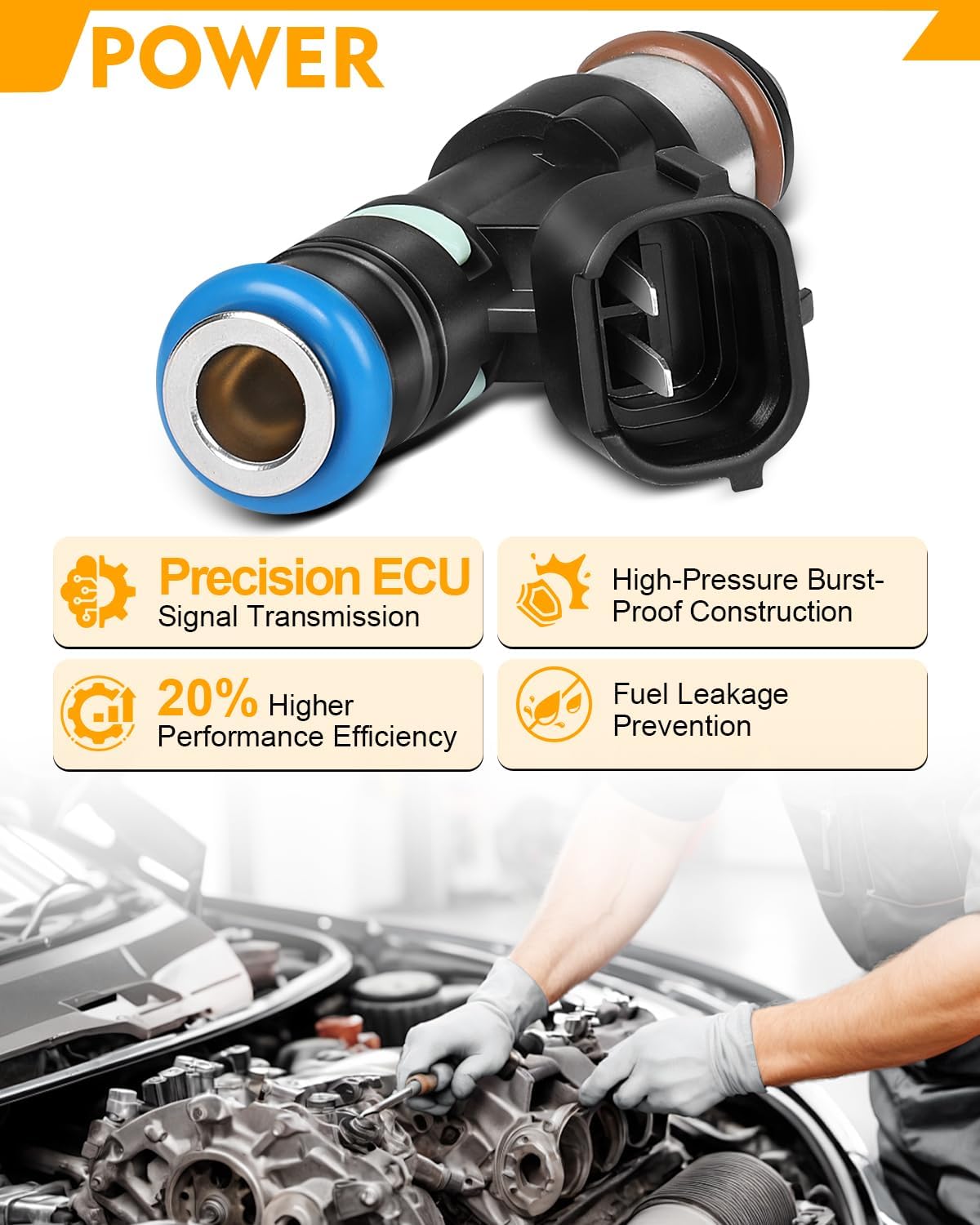 0280158130 High Performance Fuel Injectors For:-Nissan Altima 2007 2008 2009 2010 2011 2012 2013, Rogue 2008-2013, Rogue Select Sentra 2.5L L4 Replace FJ1020, 16600JA000 Fuel Injector(4PCS)