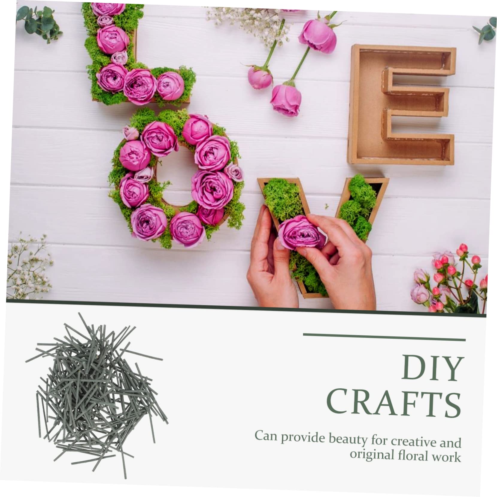 Homoyoyo Crafts Floral Wire 400pcs Set 5cm Length Flower Stem Wire for Artificial Flower Arrangement Safe