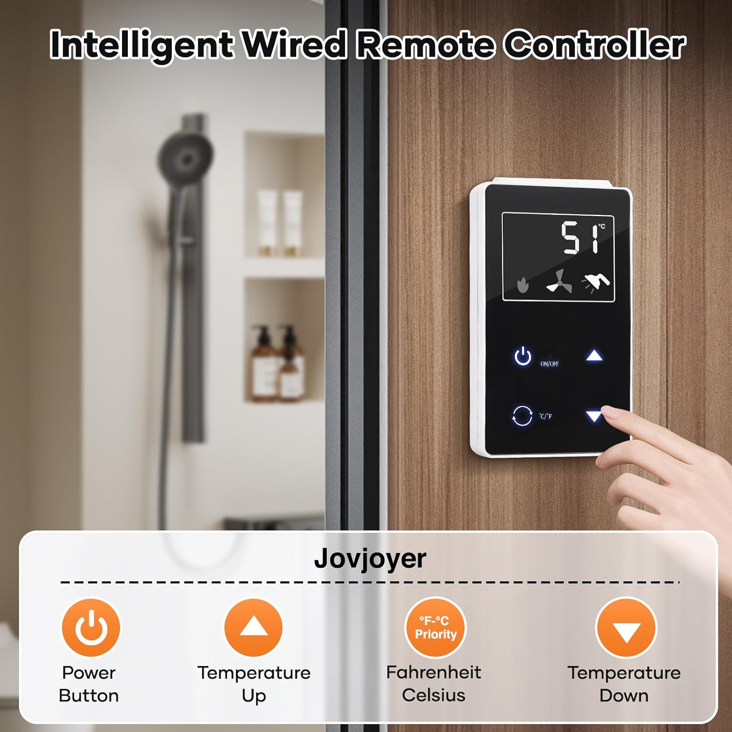 RV Tankless Water Heater, 65,000 BTU RV Propane Water Heater, 2.9 GPM Instant RV Water Heater with 15 x 15 inches White Door and Remote Controller, 9800 Ft DC 12V