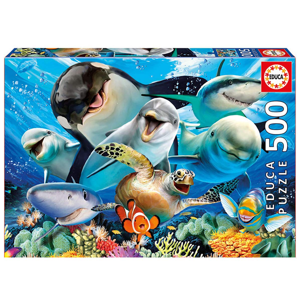 Educa - 500 Piece Jigsaw Puzzle for Adults | Underwater Selfie | Fun & Colourful Underwater Selfie Design | Includes Puzzle Glue | Ages 11+ (17647)
