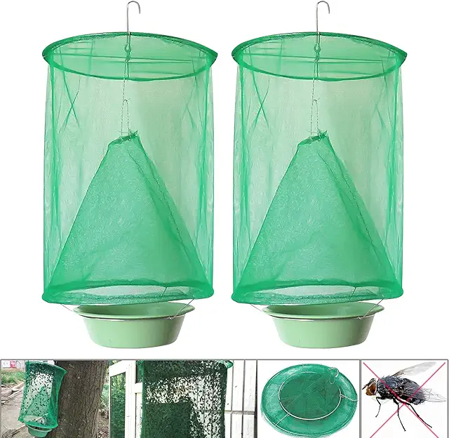 Yisscen 2 Stück Ranch Fliegenfalle - Ungiftiger Hängender Fliegenfänger für Weiden