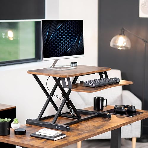 Miniatura 2 de VIVO DESK-V026KN - Convertidor de escritorio de 26 pulgadas, serie K, elevador de altura ajustable, estación de trabajo de monitor dual y portátil