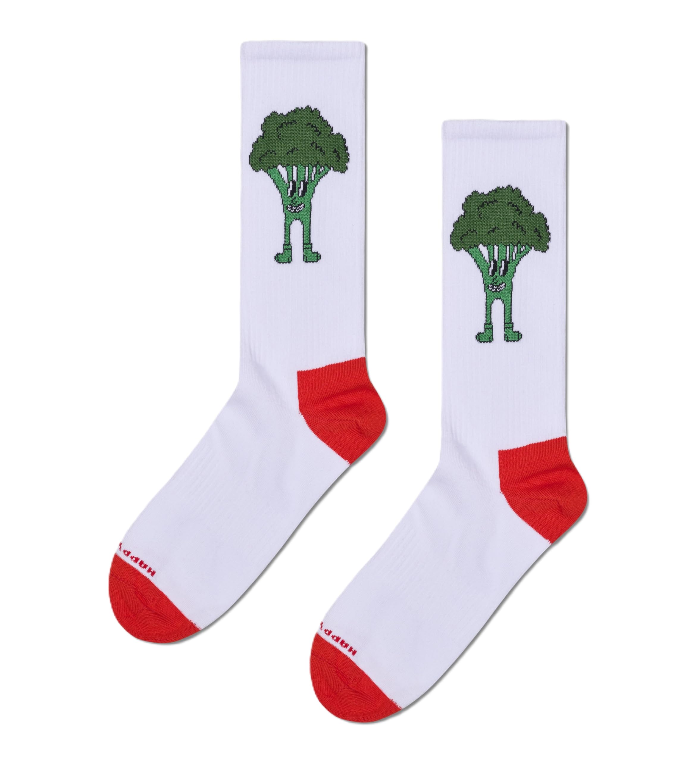 Happy Socks Broccoli Sneaker Sock, White, 41-46