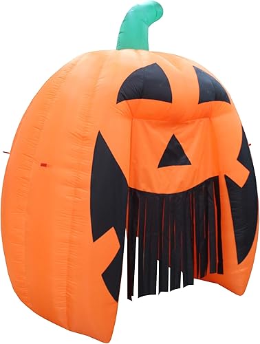 Miniatura 3 de Arco de calabaza inflable gigante de 8 pies de alto para Halloween, arco de arco, luces de casa encantada, decoración de fiesta para exteriores,