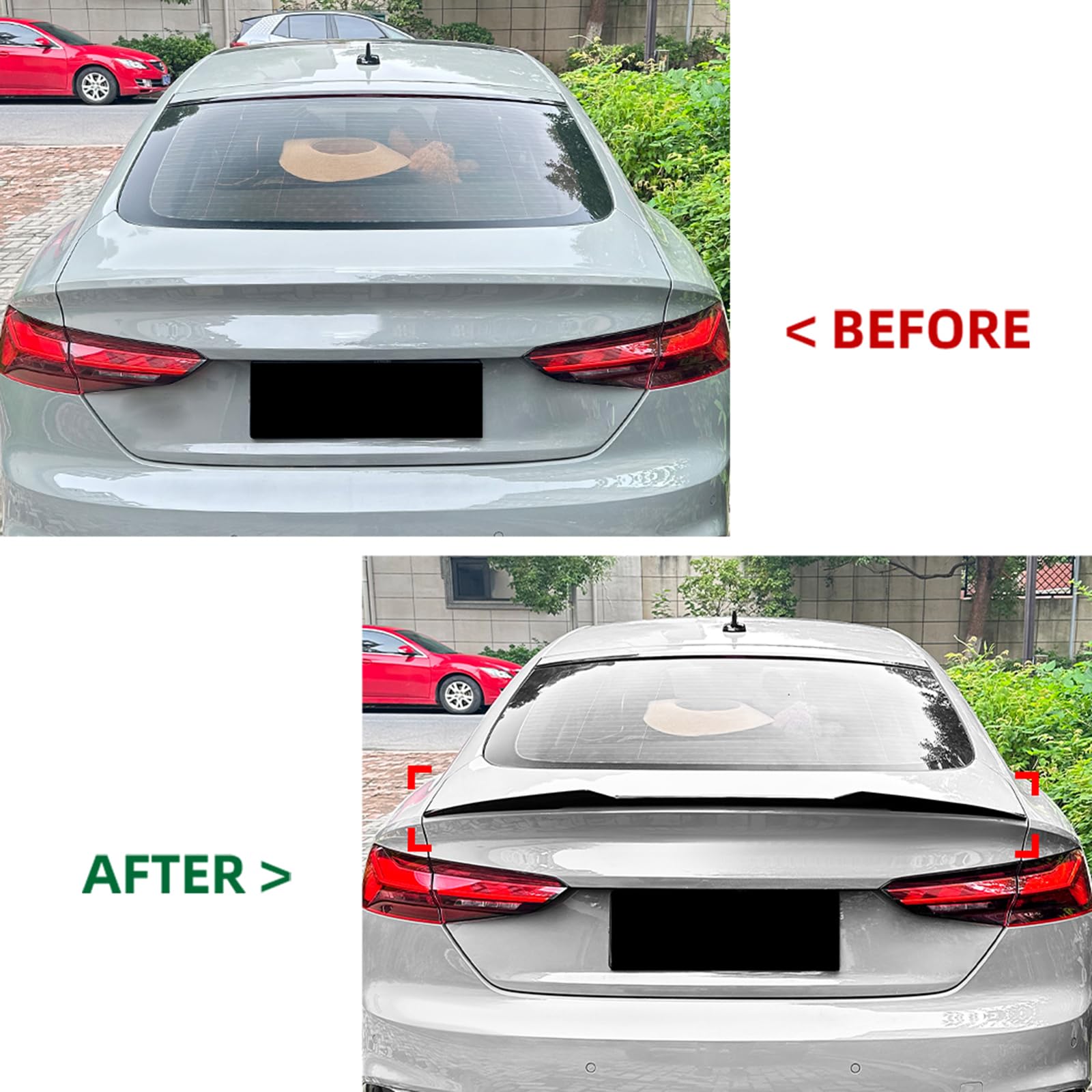 Spoiler Posteriore per Bagagliaio, Aletta per Tetto, Compatibile con Audi A5 F5 Sportback 2017-2024, Look Carbonio Nero Lucido
