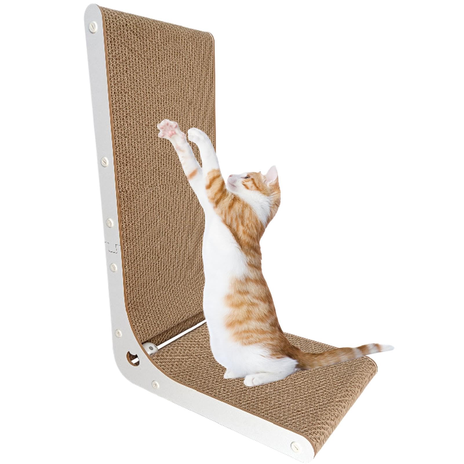Poteau vertical pour gratter les chats d'intérieur, griffoir en L compact en carton