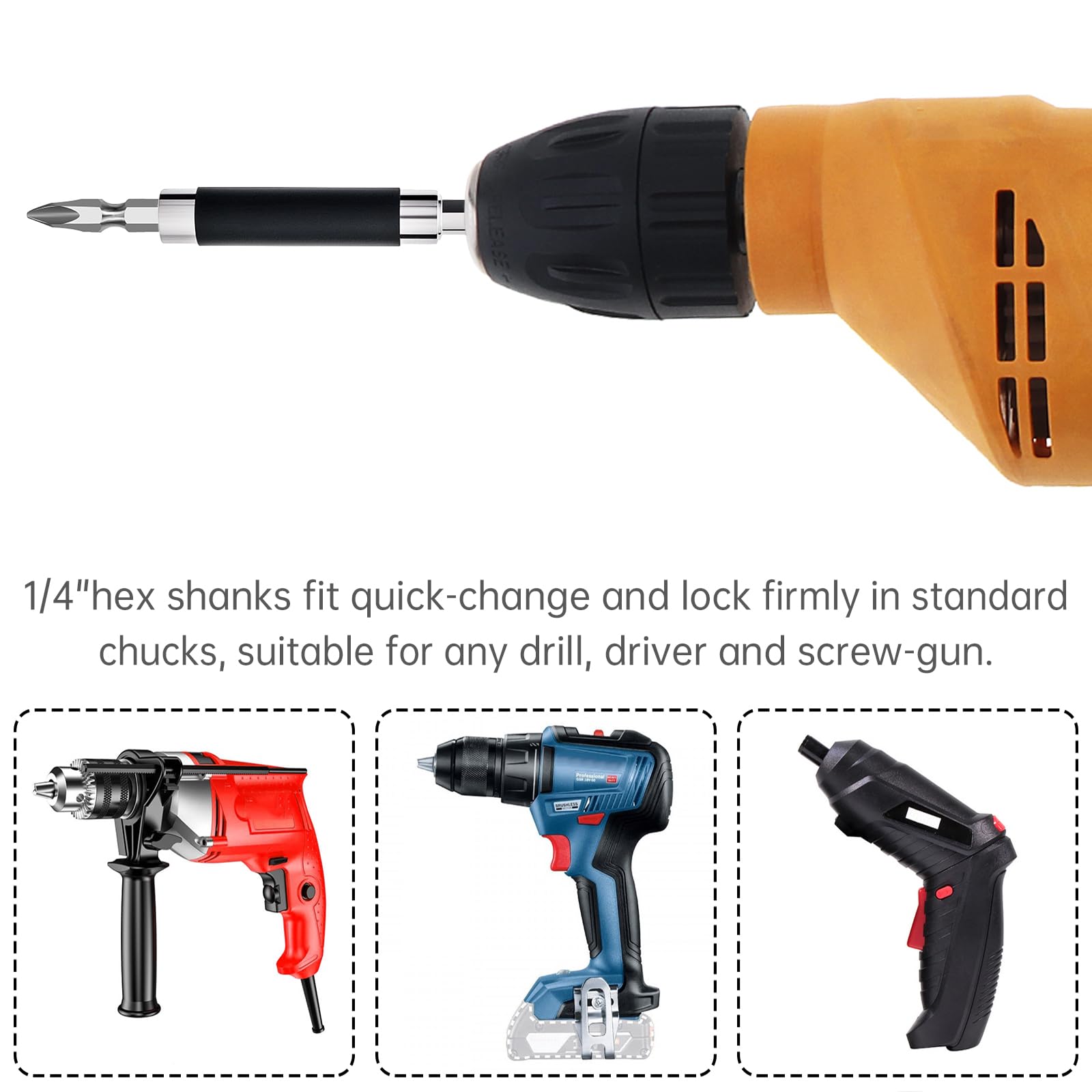 Magnetic Drill Bit Holder - 5 Piece Set -8 Magnetic Drill Bit Holder - 5 Piece Set -8