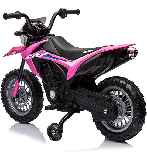 Miniatura 4 de Motocicleta eléctrica recargable con licencia Honda de 6 V para niños, ruedas de entrenamiento desmontables, sonidos del motor, regalo de cumpleaños