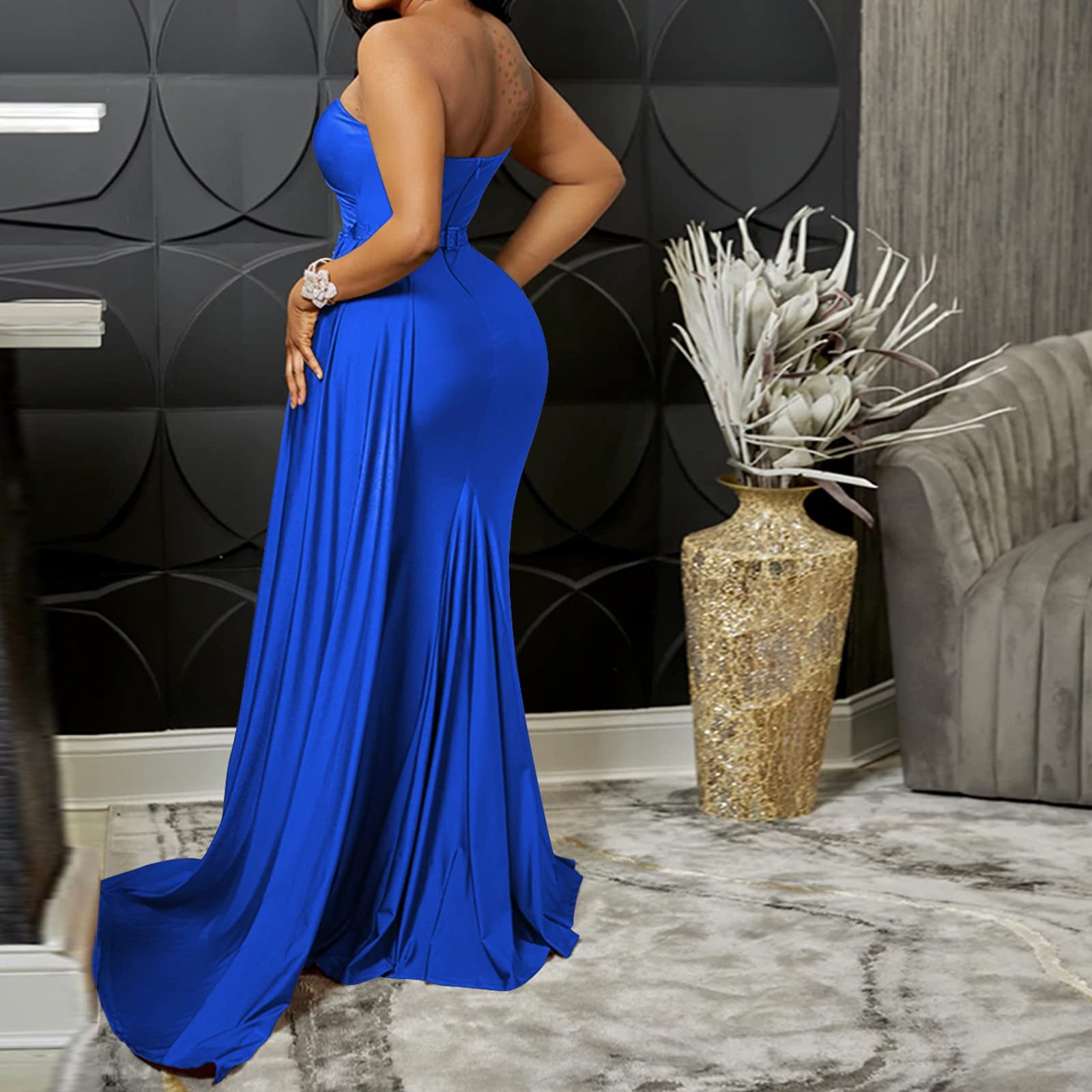 Robe de Soirée Élégante Une Épaule pour Femme Longue et Moulante Idéale pour Les Événements Formels et Galas