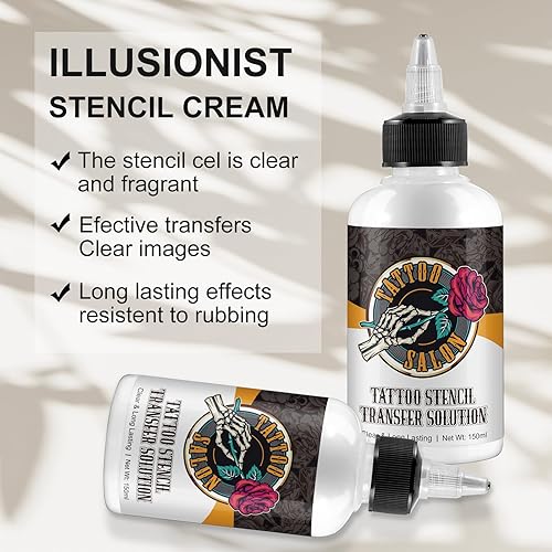 Miniatura 2 de Solución de gel de transferencia de plantillas de tatuaje, 5.1 fl oz de gel profesional para plantillas de tatuaje, gel de crema de transferencia de