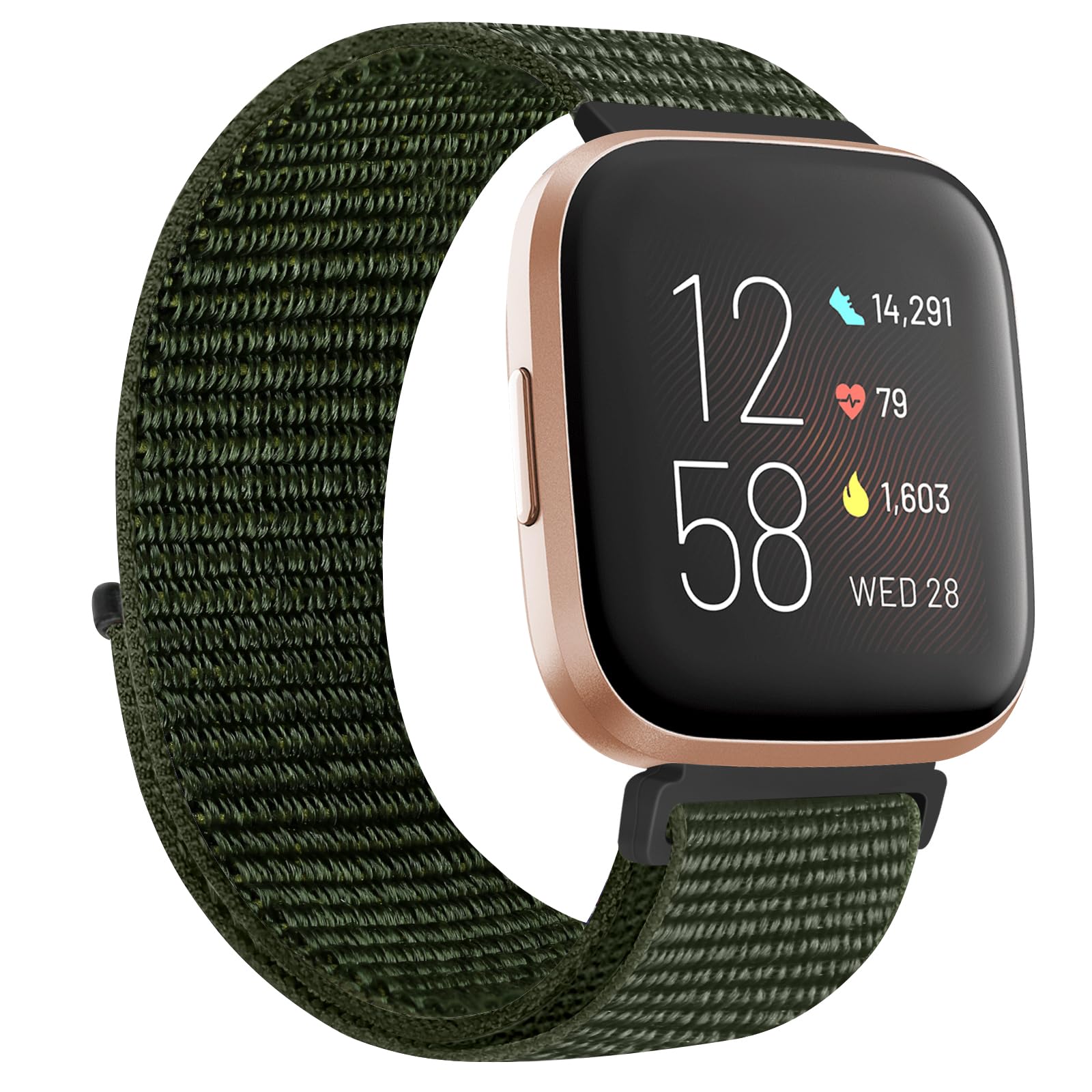 KIBDSNG Nylon Strap Compatible with Fitbit Versa 2 Strap/Versa Lite/SE/Versa Strap