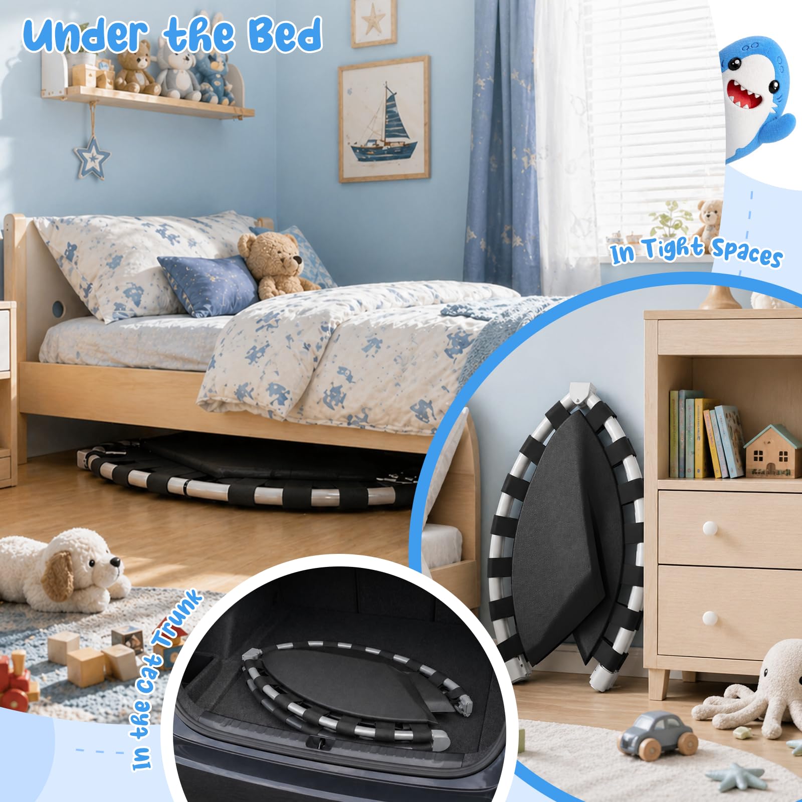 ZCMHAXJ Mini cama elástica plegable para niños pequeños